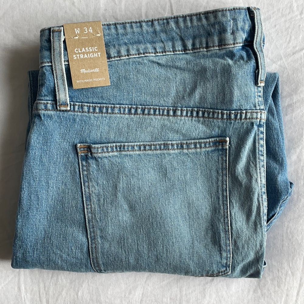 Madewell Classic Straight Jeans, Meadowland wash